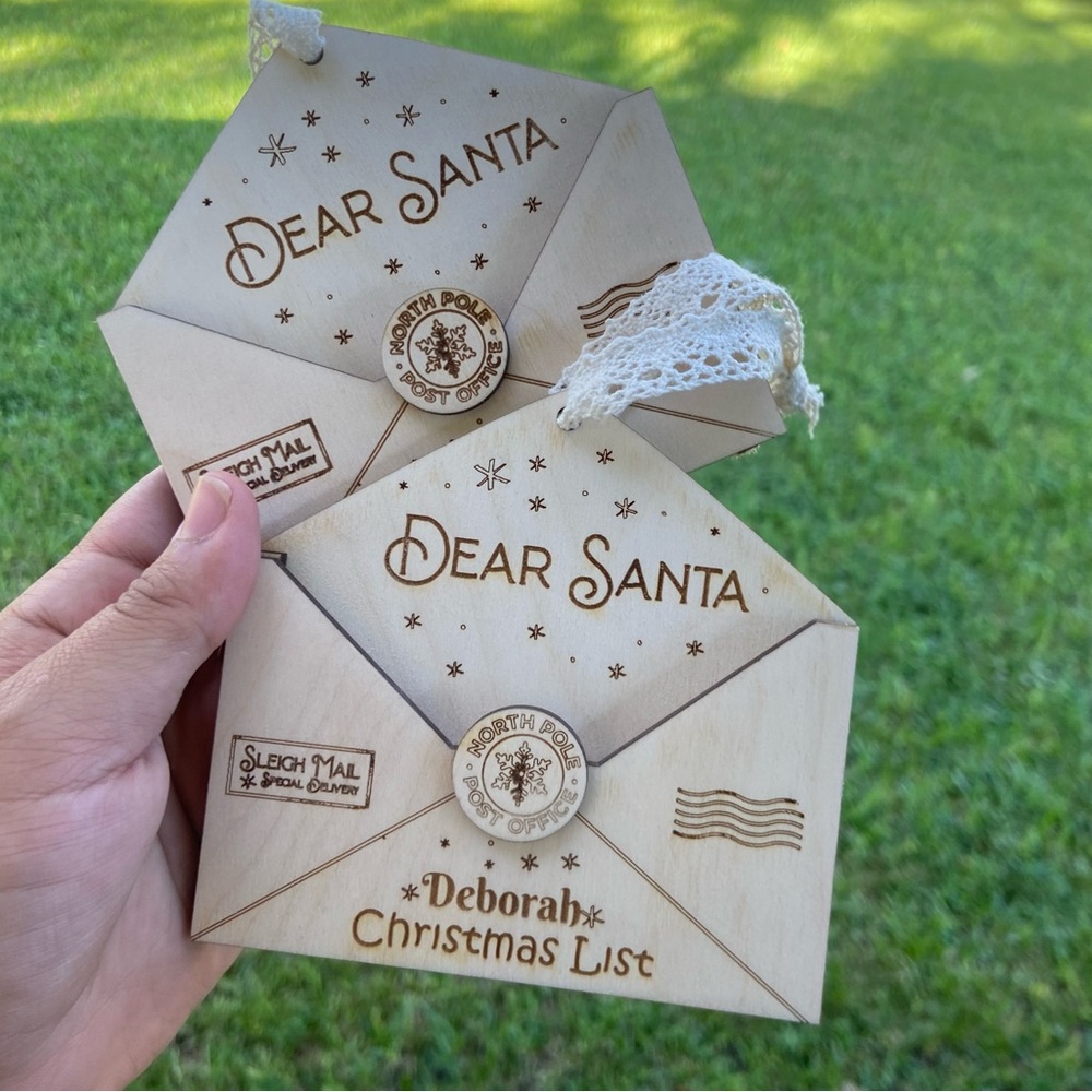 CUSTOM name Santa letter ornament